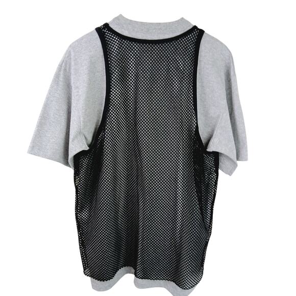 Chicago Bears VTG SZ L Single Stitch Unisex Gray Tee With Mesh Tank Overlay RARE - Picture 4 of 6